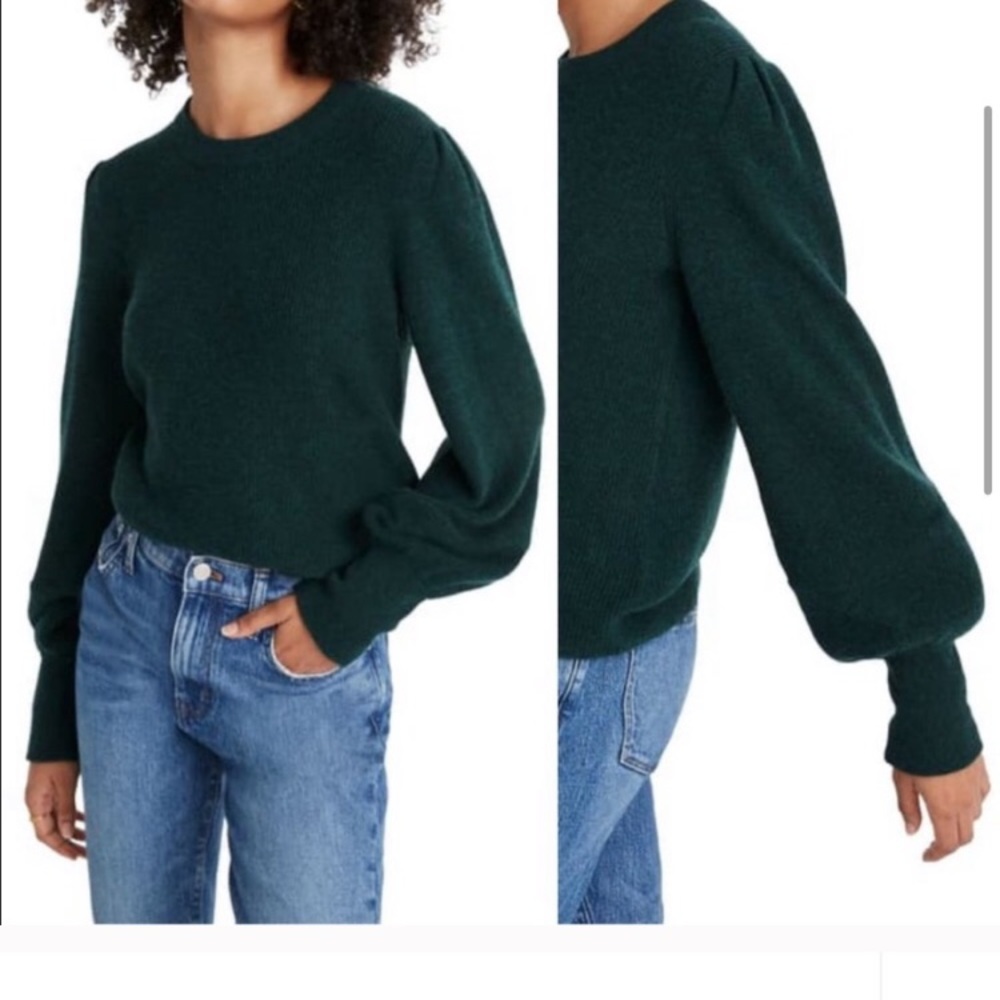 Madewell baybrook pullover sweater xs green